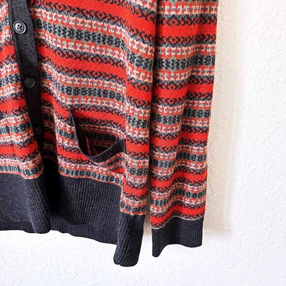 Pendleton Striped Merino Wool Pocket Button School Boy Cardigan M - Picture 5 of 6